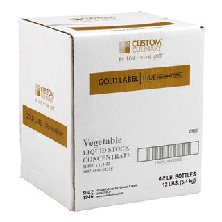 Gold Label Vegetable Liquid Stock Concentrate by Custom Culinary – 2 lbs", Pack of 6