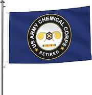 US Chemical Corps Vietnam Service Combat Retired Premium 5x8ft Double-Sided Flags with 2 Brass Grommets - All Weathe