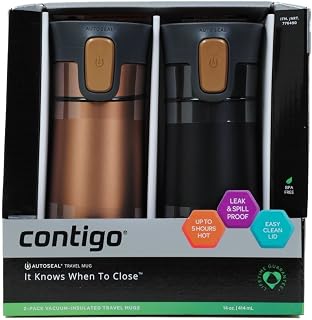 Contigo Pinnacle Travel Mug 2 Pack Gold/Matte Black