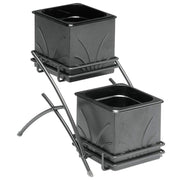 Buffet Stand 2-Tier Rectangular Flint Metal - 9 3/4 L x 13 1/2'W x 9 1/2 H by HUBERT – Metal, Model 688640139139