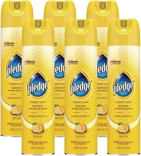 Pledge Furniture Polish, Lemon, 9.7 Oz Aerosol Spray, 6/carton