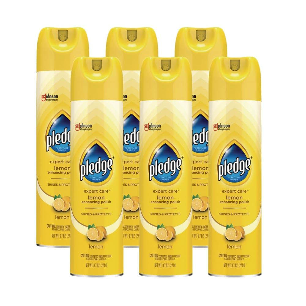 Furniture Polish by Pledge – 6 Count (Pack of 1), Bamboo, CLEAR, Model 336298CT