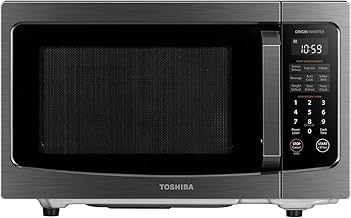 TOSHIBA Flatbed Microwave Oven with Inverter Technology, 1.3 Cu.Ft, 1200W | Inverter microwave, Smart Sensor, Mute Function, No Turntable, Countertop, Black Stainless Steel,