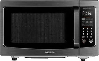 TOSHIBA Flatbed Microwave Oven with Inverter Technology, 1.3 Cu.Ft, 1200W | Inverter microwave, Smart Sensor, Mute Function, No Turntable, Countertop, Black Stainless Steel,