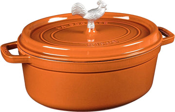 Cast Iron 5.75-qt Coq au Vin Cocotte - Burnt Orange by STAUB – 5.75-qt, 5.44 liters, Cast Iron, Burnt Orange, Model 11231806