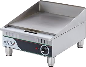Winco 16" Commercial-Grade Electric Griddle | Heavy-duty, 3" backsplash, Removable grease drawer, 1750W power, Great for Breakfast Foods, Burgers and Sandwiches