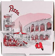 KITCH24/7 White E-Flute Corrugated Pizza Box, 10 x 10 x 2 Inch, Food Service Grade, 50 Count per Case