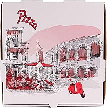 KITCH24/7 White E-Flute Corrugated Pizza Box, 10 x 10 x 2 Inch, Food Service Grade, 50 Count per Case