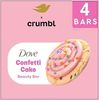 Dove x Crumbl Limited Edition Confetti Cake Beauty Bar Soap, Warm Sugar Cookie Scent, 4 Bars