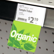 Organic Shelf Talker Green Plastic - 2 1/2" L x 3" H by KOST KLIP MANUFACTURING LTD – 0.79 millimeters (depth), Plastic, Green, Model 104584