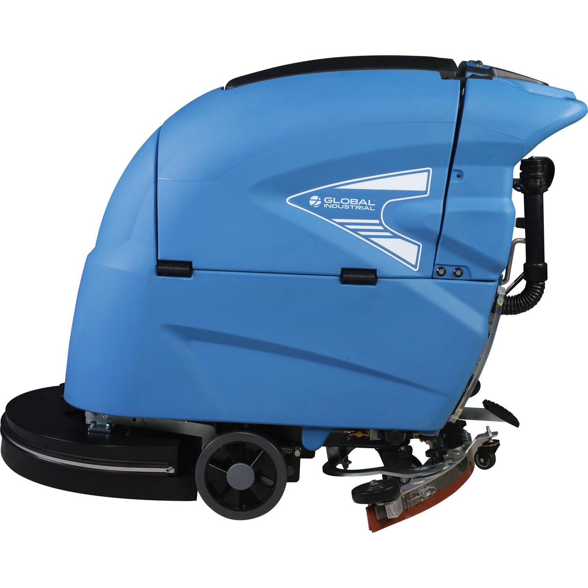Automatic Self-Propelled Walk-Behind Floor Scrubber by Global Industrial – 21.67"W x 40.56"H, 15.0 gallons, Plastic, Blue, Model T55/50 BT