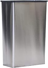 Witt Industries 70SS Stainless Steel Wall Hugger Wastebasket Without Plastic Swing Top, 22 Gallon