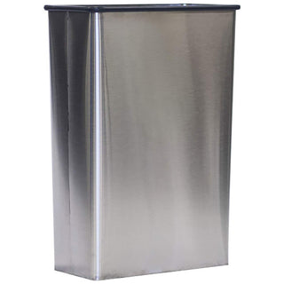 Stainless Steel Wall Hugger Wastebasket Without Plastic Swing Top by Witt Industries – 22.0 gallons, Steel, Stainless Steel, Model 70SS