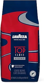 Lavazza Top Class Filtro Whole Bean Coffee Medium Roast 2.2LB Bag, 100% Natural Arabica, Milk chocolate and roasted hazelnut aromatic notes