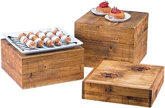 Cal-Mil 432-9-99 Cube Riser, 9" Height, 12" Width, 12" Length, Reclaimed Wood, Madera