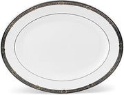 Lenox Vintage Jewel Platinum Banded Bone China 13 Oval Platter, WHITE -