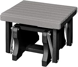 American Furniture Classics Model 601LGB Gliding Ottoman in Light Gray and Black, Made in USA