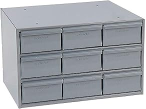 Durham 004-95 Gray Cold Rolled Steel Vertical Storage Cabinet, 17-1/4" Width x 10-7/8" Height x 11-5/8" Depth, 9 Drawer
