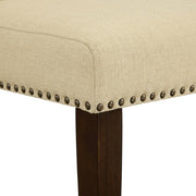 Upholstered Dining Chair Parsons Style by Furnifact – Wood, Mahogany, Pack of 2