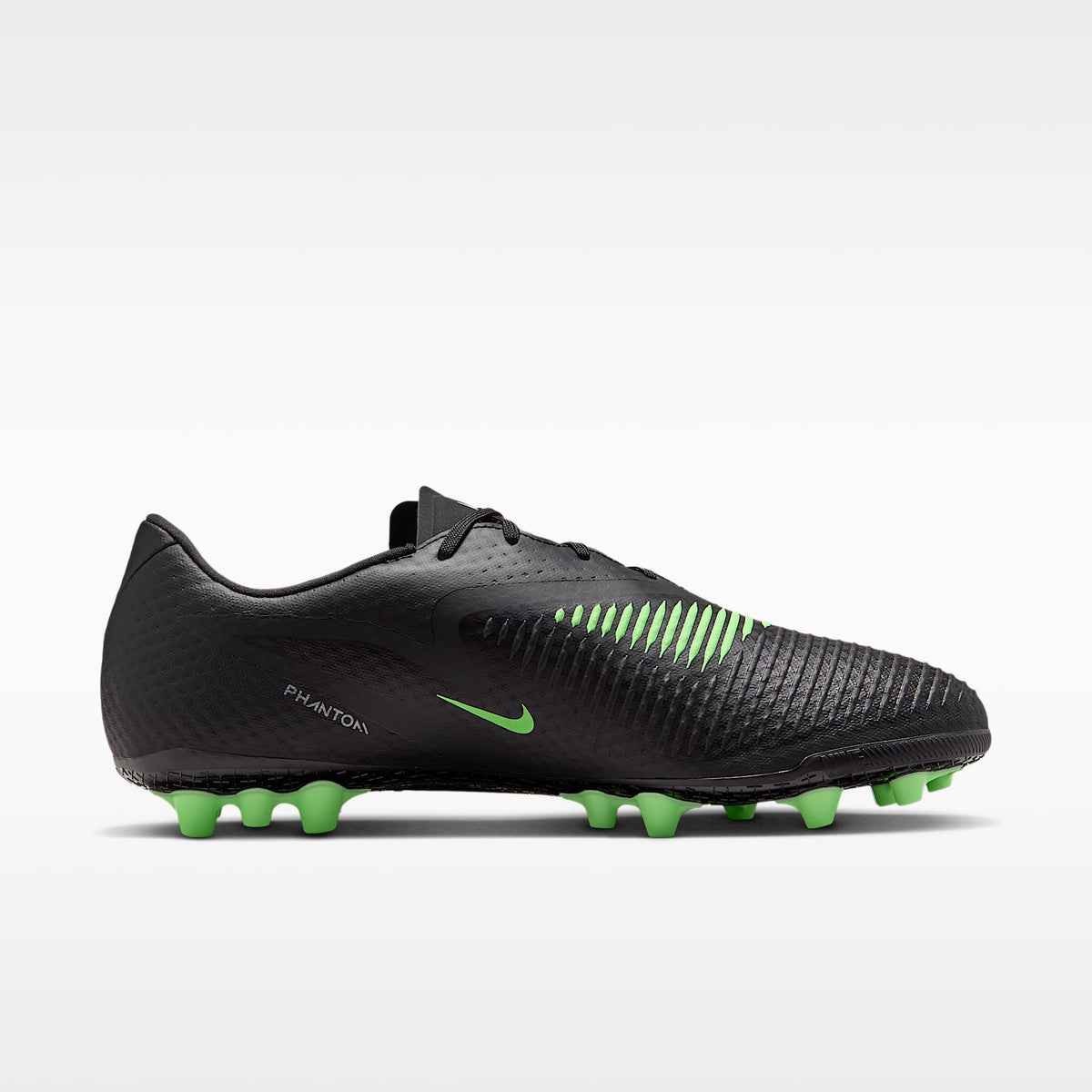 Phantom 6 Low Academy Artificial-Grass Soccer Cleats (Black/Black/Illusion Green) Size by Nike – Black/Black/Illusion Green, Model HQ2322