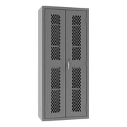 Heavy Duty Welded 14 Gauge Steel Ventilated Cabinet by Durham – 18 inches x 36 inches x 84 inches, Alloy Steel, Grey, Model EMDC-361884-95