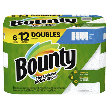 Select-A-Size Paper Towels by Bounty – Paper, white, Pack of 6, Model 80342616