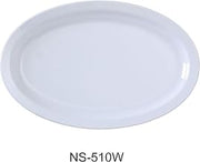 Yanco NS-510W Nessico Oval Platter with Narrow Rim, 9.75" Length, 6.75" Width, Melamine, White Color, Pack of 24