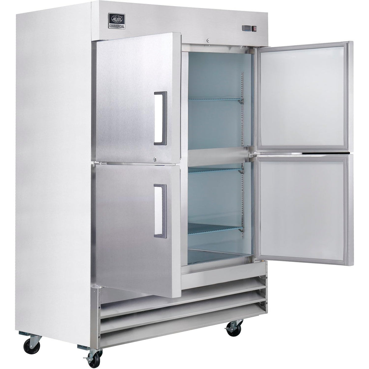 Reach In Split Door Refrigerator by Nexel – Stainless Steel, Silver, Model CFD-2RR-SD-HC