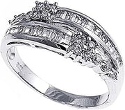 Sterling Silver Clear CZ Baguettes Channel Set Ring 8MM (Size 6 to 10)