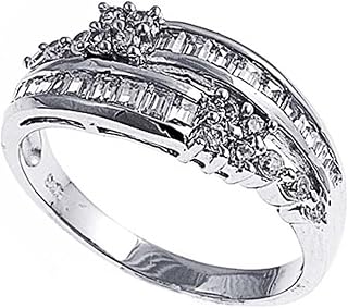 Sterling Silver Clear CZ Baguettes Channel Set Ring 8MM (Size 6 to 10)