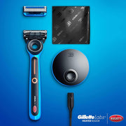 Gillette Bugatti Heated Razor Kit / 1 Count (Pack of 1) / Blue Cartridge Razors