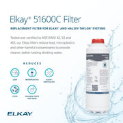 Genuine WaterSentry High Capacity Replacement Filter by Elkay – 1 Count (Pack of 1), Plastic, White, Model 51600C