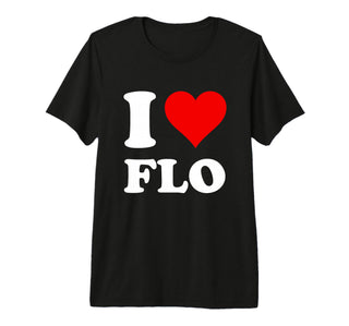 Red Heart I Love Flo Premium Tri-Blend T-Shirt by I Heart Flo – Polyester, Black, Model P707ST74VZA