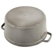 Cast Iron Round Dutch Oven by STAUB – 4-qt Round, 3.9 quarts, Cast Iron, Graphite Grey, Model 40500-246