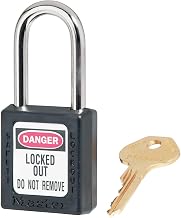 Master Lock 410BLK Lockout Tagout Safety Padlock with Key Black 0.25 in. Shackle Diameter