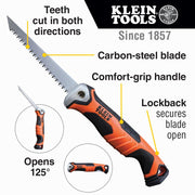 KLEIN TOOLS Folding Jab Saw / One Size / Black/Orange Handsaws