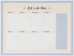 MasterVision Pastel Collection Magnetic Dry Erase Weekly Planner White Board, Blue Colored MDF Frame, 23.62" x 17.72"