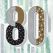 Creative Converting Minted Milestone Chocolate Chip Mint 80th Birthday Napkins, 16 Count