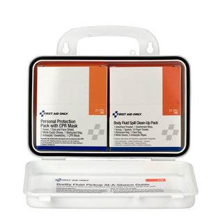First Aid Only BBP/Personal Protection Kit by Pac-Kit – 8" x 3" x 5", White, Model 3065