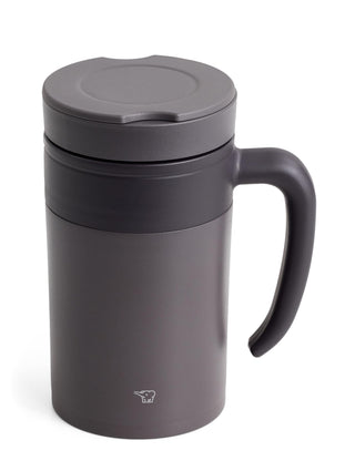 Stainless Tea Tumbler with Handle by Zojirushi – 16 Ounces, Stainless Steel, Brown, Model SE-KAE48TA