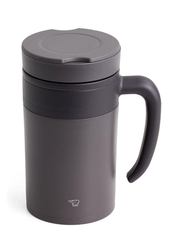Stainless Tea Tumbler with Handle by Zojirushi – 16 Ounces, Stainless Steel, Brown, Model SE-KAE48TA