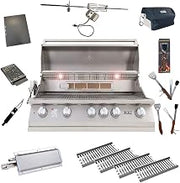Lion 40-Inch Liquid Propane Grill L90000 with 4 Ceramic Tubes w/ Flame Tray and Searing Burner and 5 in 1 BBQ Tool Set Best of Backyard Package Deal