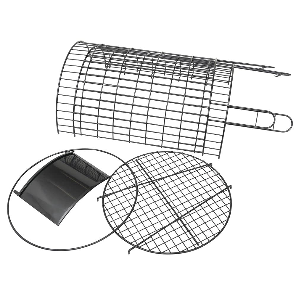 Round Black Wire Collapsible Dump Bin - 18"D x 32"H by HUBERT – Metal, Black, Model HEN-1916650