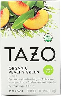 TAZO Tea Bag Organic Peachy Green Tea, 20 CT (Pack of 2)