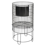 Round Black Wire Collapsible Dump Bin - 18"D x 32"H by HUBERT – Metal, Black, Model HEN-1916650