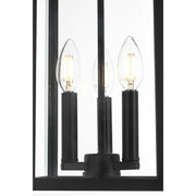 Carlisle 7" Outdoor Pendant in Black by Elegant Lighting – 9.00"W x 16.50"H x 9.00"L, Glass, Black, Model OD325H17BK