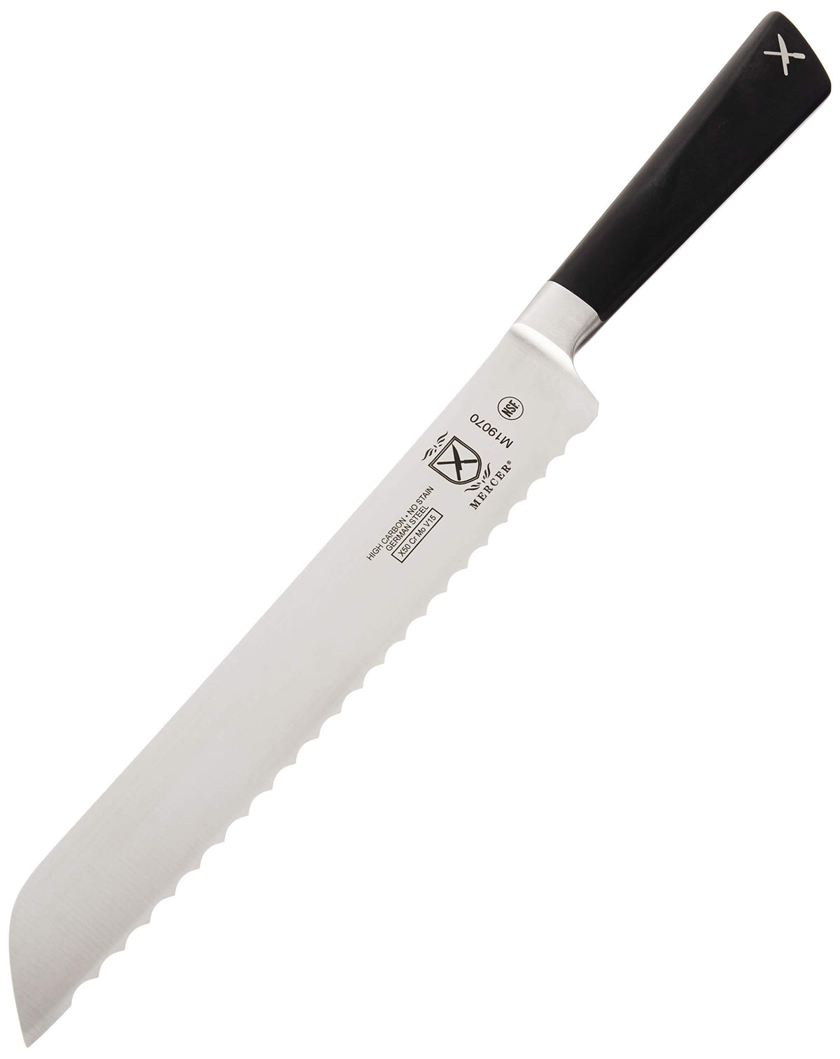 Züm Forged Bread Wavy Edge Knife by Mercer Culinary – 8", Stainless Steel, Black, Model M19070