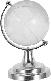 SUPVOX Rotatable Mini Glass Globe Desktop Ornament Educational World Map Sphere for Home Office Study Room Decorative Accessory