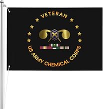 Double-Sided 3ply 2x3FT US Chemical Corps Operations Desert Storm Combat Veteran Flag Heavy-Duty Polyester Indoor Outdoor Use45