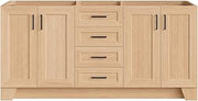 ARIEL Taylor 72-inch Bathroom Vanity Base Cabinet,Solid Wood, Soft Closing Doors, Dovetail Drawers, Natural Oak